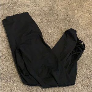 Black Aerie Legging with Criss Cross on Legs